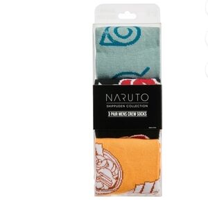 Bioworld Naruto Shippuden Crew Socks 3 Pack New
